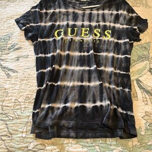 GUESS Black Tie-Dye Women's Top